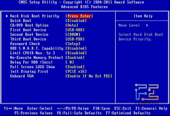 Пункт Advanced BIOS Features не изменяется уже давно