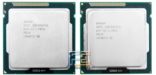 Процессоры Intel Pentium G620 и G850, вид сверху