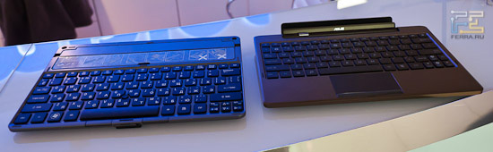 Сравнение клавиатур Acer Iconia Tab W500 (слева) и Asus Transformer (справа)
