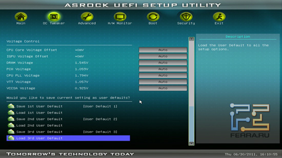 Настройка рабочих напряжений в BIOS ASRock H61M-U3S3