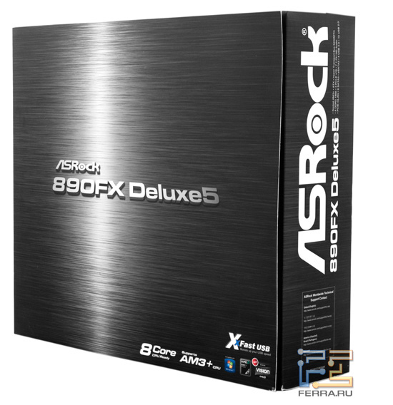 Упаковка материнской платы ASRock 890FX Deluxe5