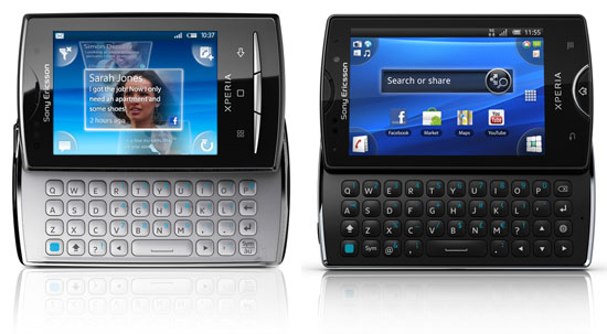 Sony Ericsson Xperia X10 mini pro (слева) и Sony Ericsson Xperia mini pro