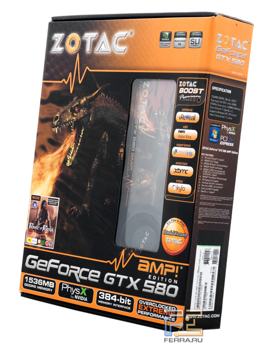Упаковка Zotac GeForce GTX 580