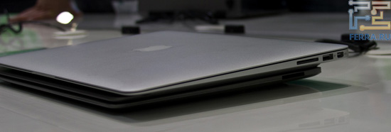 Правая грань Acer S3 (снизу) и MacBook Air