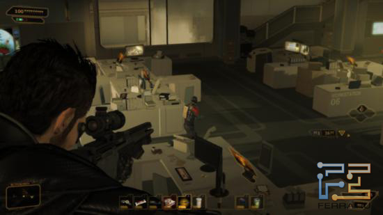 Deus Ex: Human Revolution Похоже, этого охранника придется устранить. Слишком уж нервный