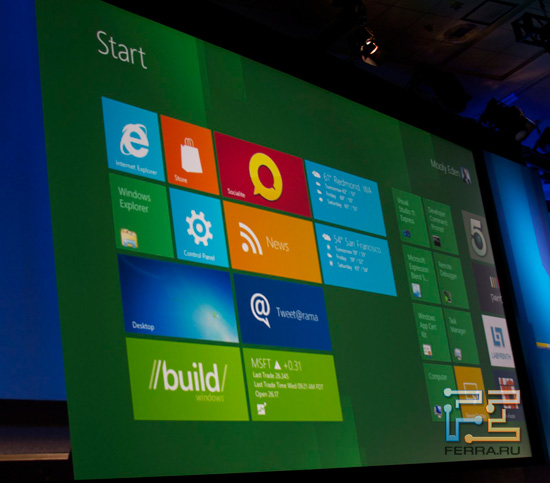 Главный экран Windows 8