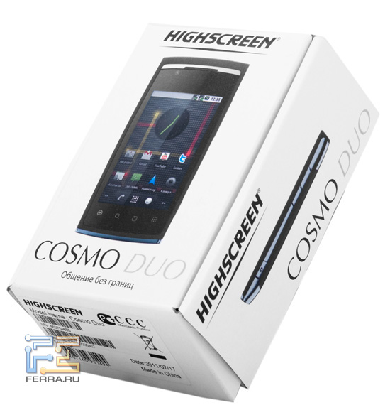 Коробка со смартфоном Highscreen Cosmo Duo