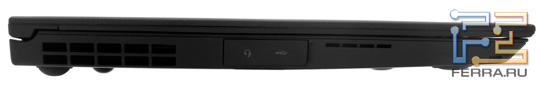 Левый торец Lenovo ThinkPad X1: аудио выход, USB