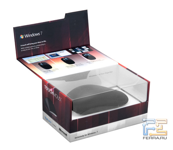 Внутри коробки Microsoft Touch Mouse