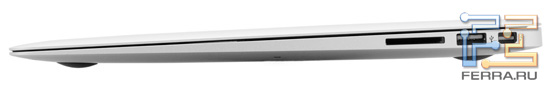 Правая грань Apple MacBook Air 13,3: Thunderbolt, USB, карт-ридер