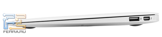 Правая грань Apple MacBook Air 11,6: USB, карт-ридер