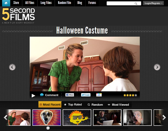 Главная страница сайта 5-Second Films