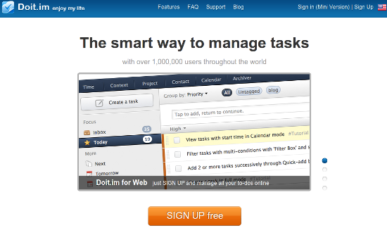 Стартовая страница сайта Doit.im