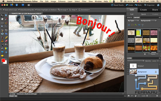 Манипуляции с текстом в Adobe Photoshop Elements 10