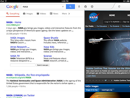 Поиск Google для iPad