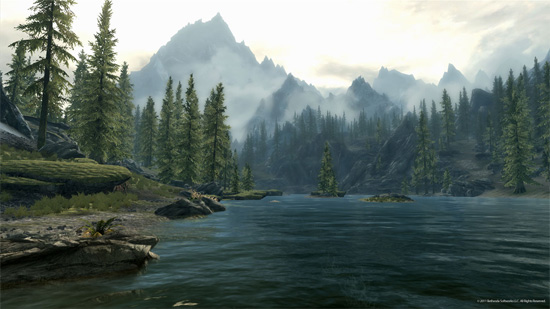 Красивы пейзажи в The Elder Scrolls V: Skyrim. Аж за душу берут