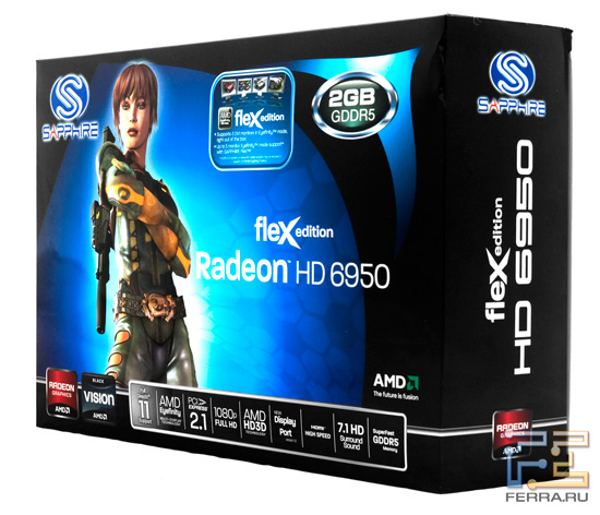 Упаковка видеокарты Sapphire Radeon HD 6950 FleX