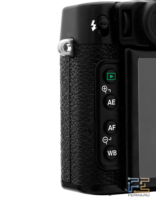 Fujifilm FinePix X10, клавиши слева от дисплея