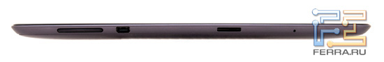 Вид слева на планшет Asus Transformer Prime TF201