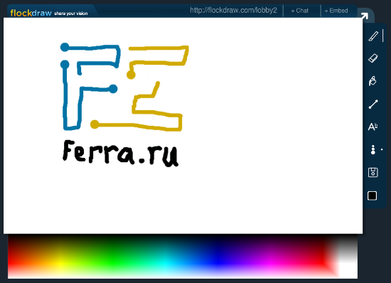 Пример рисунка на сайте Flockdraw
