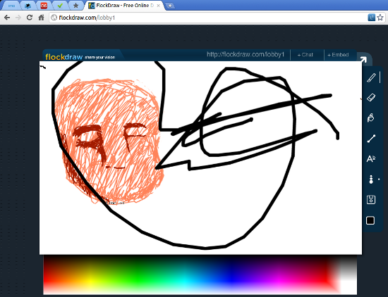 Открытая комната на сайте Flockdraw