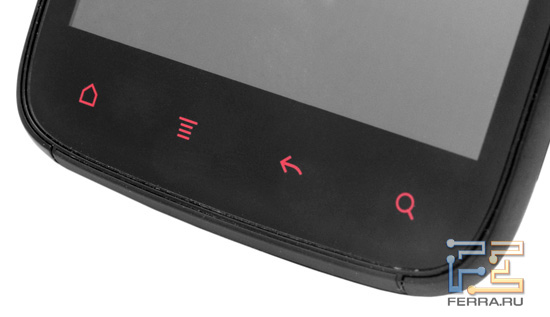 Элементы управления на лицевой панели HTC Sensation