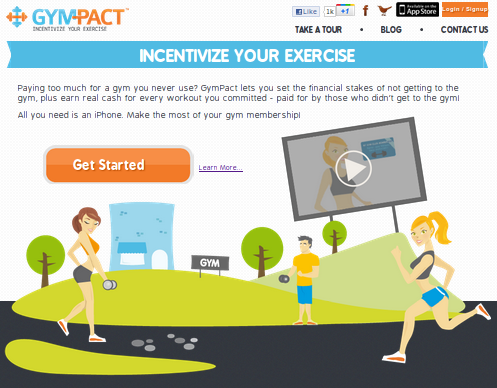 Главная страница сайта GymPact