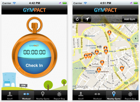 iPhone-приложение GymPact