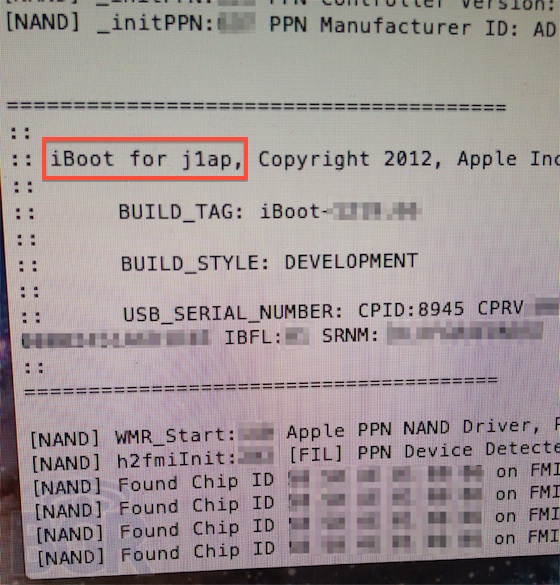 Снимок iBoot