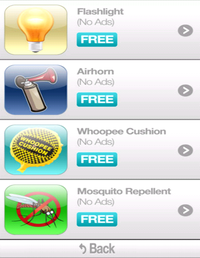 Airhorn, FlashLight, Mosquito Repellent, Whoopee Cushion