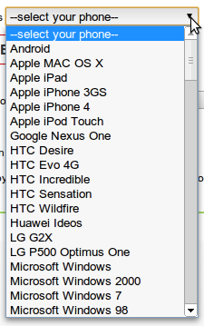 Выбор платформы на сайте HowToTransferContacts