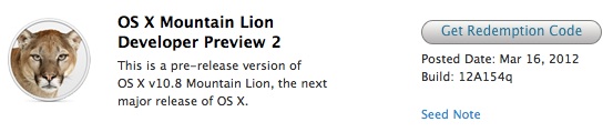OS X 10.8 Mountain Lion Developer Preview 2