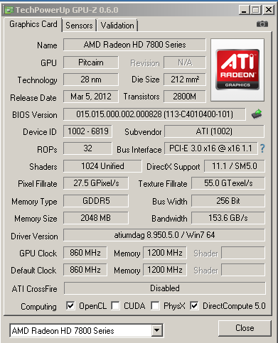   AMD Radeon HD 7850