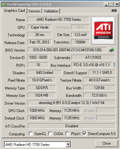   AMD Radeon HD 7770
