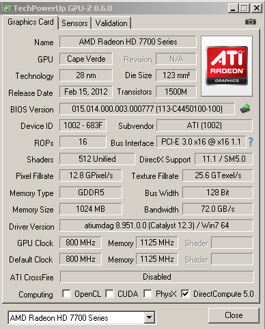   AMD Radeon HD 7750