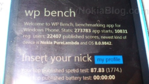 запуск WP Bench на смартфоне Nokia