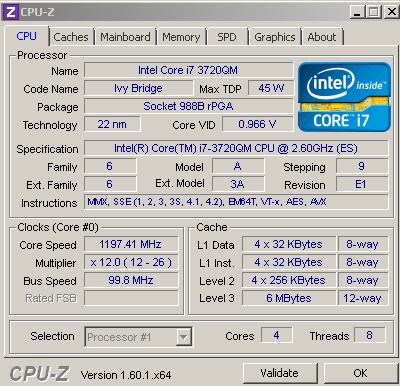  Core I7 3720QM