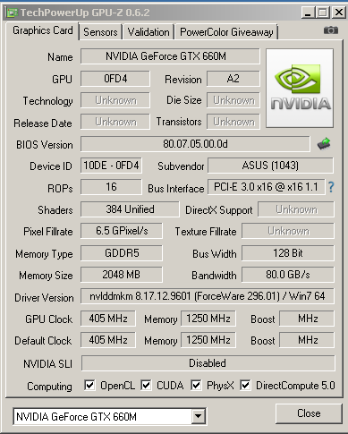   NVIDIA GTX 660M