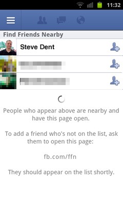 Опция Find Friends Nearby