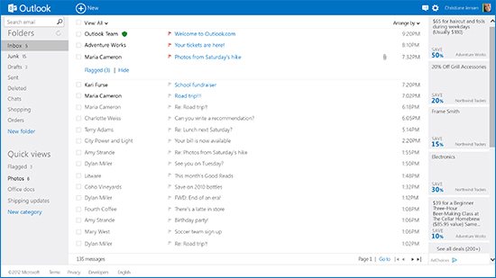 Microsoft запускает почтовый сервис Outlook.com