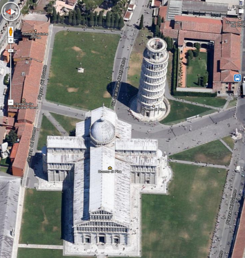 Пизанская башня на Google Maps