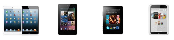 iPad Mini, Nexus 7, Kindle Fire HD, и Nook HD
