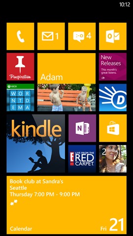 Стартовый экран Windows Phone 7.8