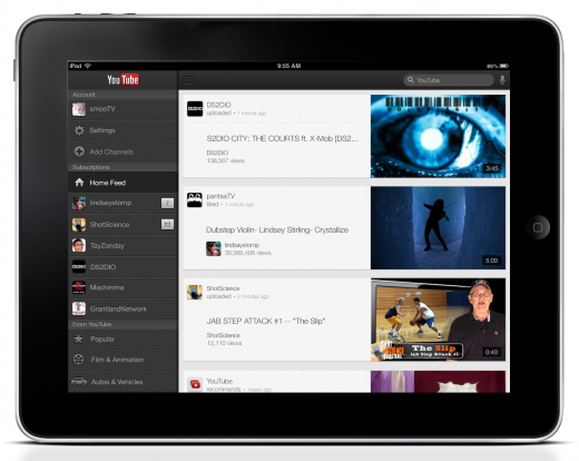 YouTube на iPad