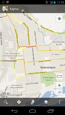 Пробки на Картах Google