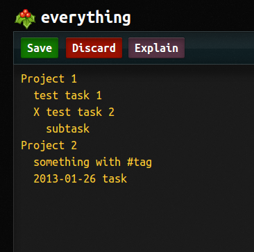 Управление списком задач на сайте Holly