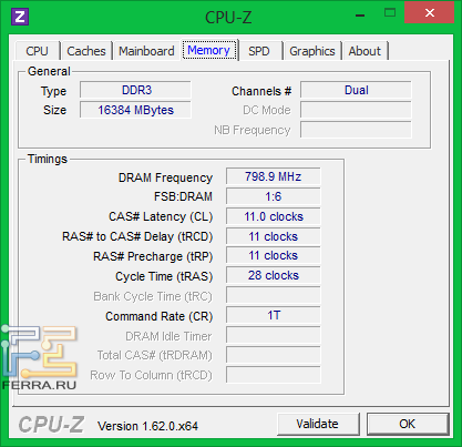 Информация об оперативной памяти HP ENVY dv7-7266er