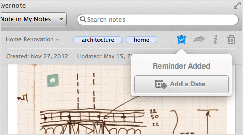 Напоминания в Evernote