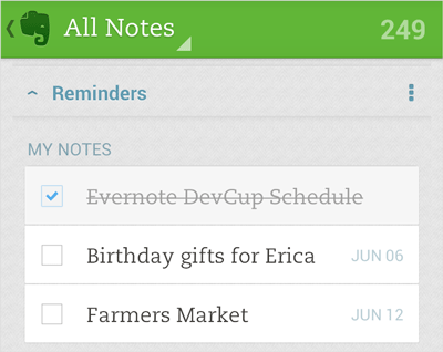Evernote для Android