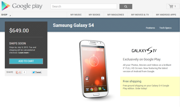 Samsung Galaxy S4 Google Edition
